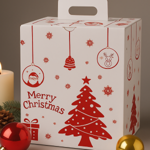 Caja Navideña Eco Kraft Rojo